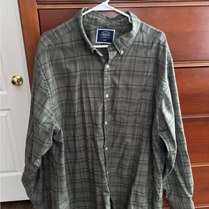 Charles Tyrwhitt Olive Plaid Button Down Shirt